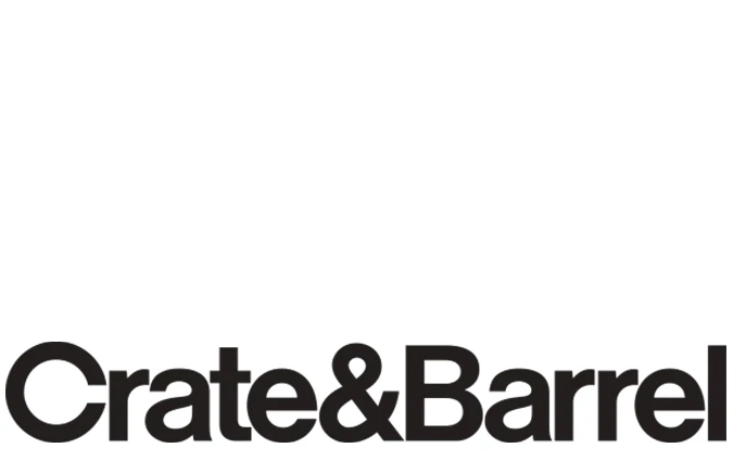 The Crate & Barrel logo in bold black text on a white background.