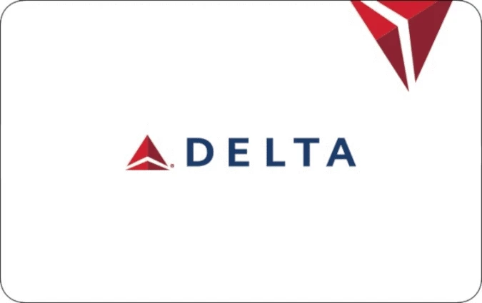 Delta logo with red triangular icon and the word DELTA in blue on a white background.