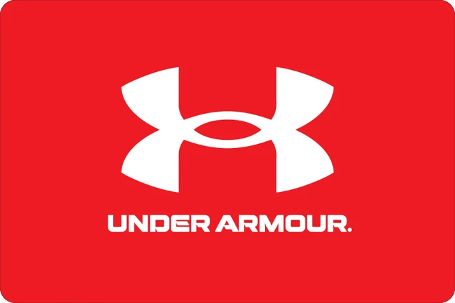 Under Armour logo in white on a red background with UNDER ARMOUR text below the logo.