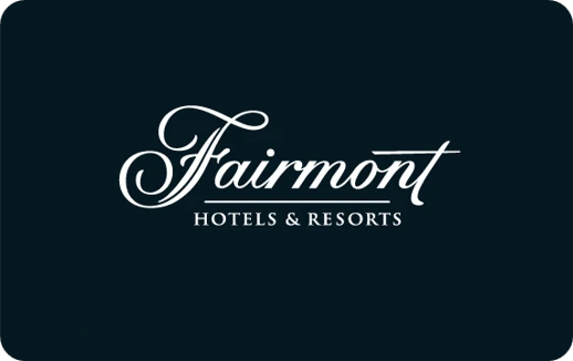 Fairmont Hotels & Resorts logo in elegant white script on a dark background.
